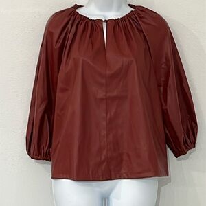 Who What Wear Faux Leather Top Size XS